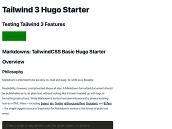 Hugo Starter Tailwind Basic screenshot