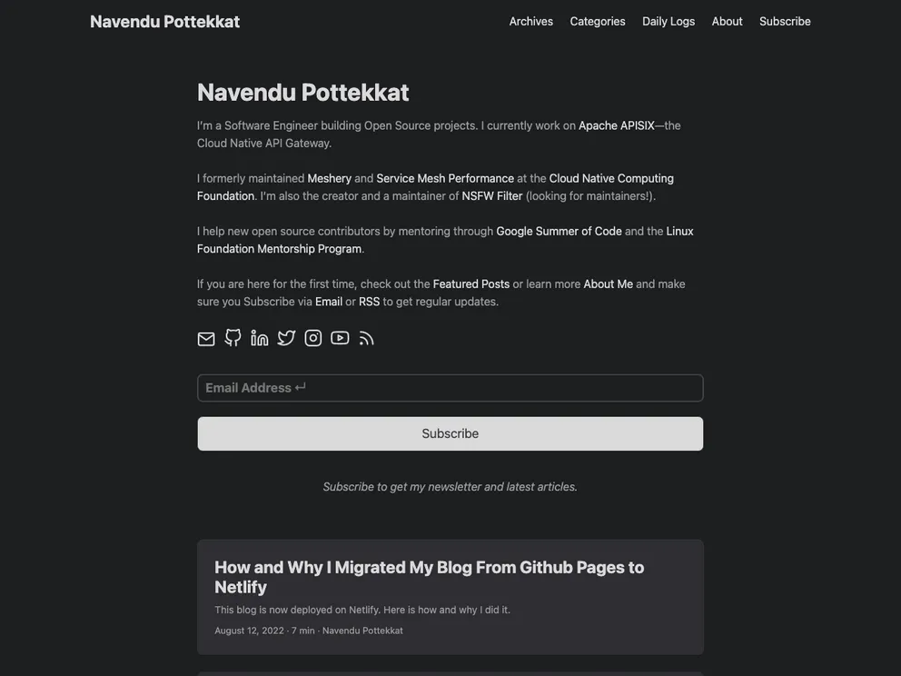 Personal Website screenshot