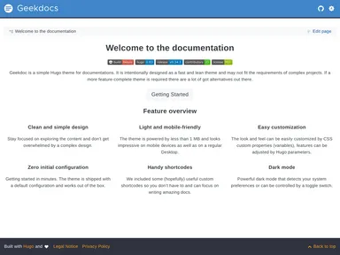 Hugo Geekdoc screenshot