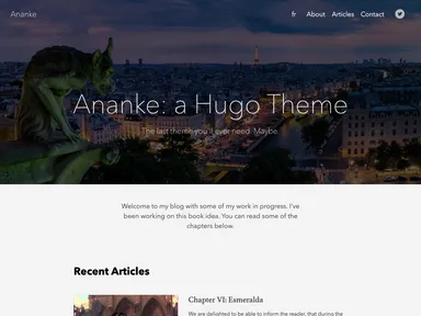 Gohugo Theme Ananke screenshot