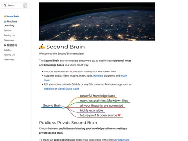 Theme Second Brain screenshot